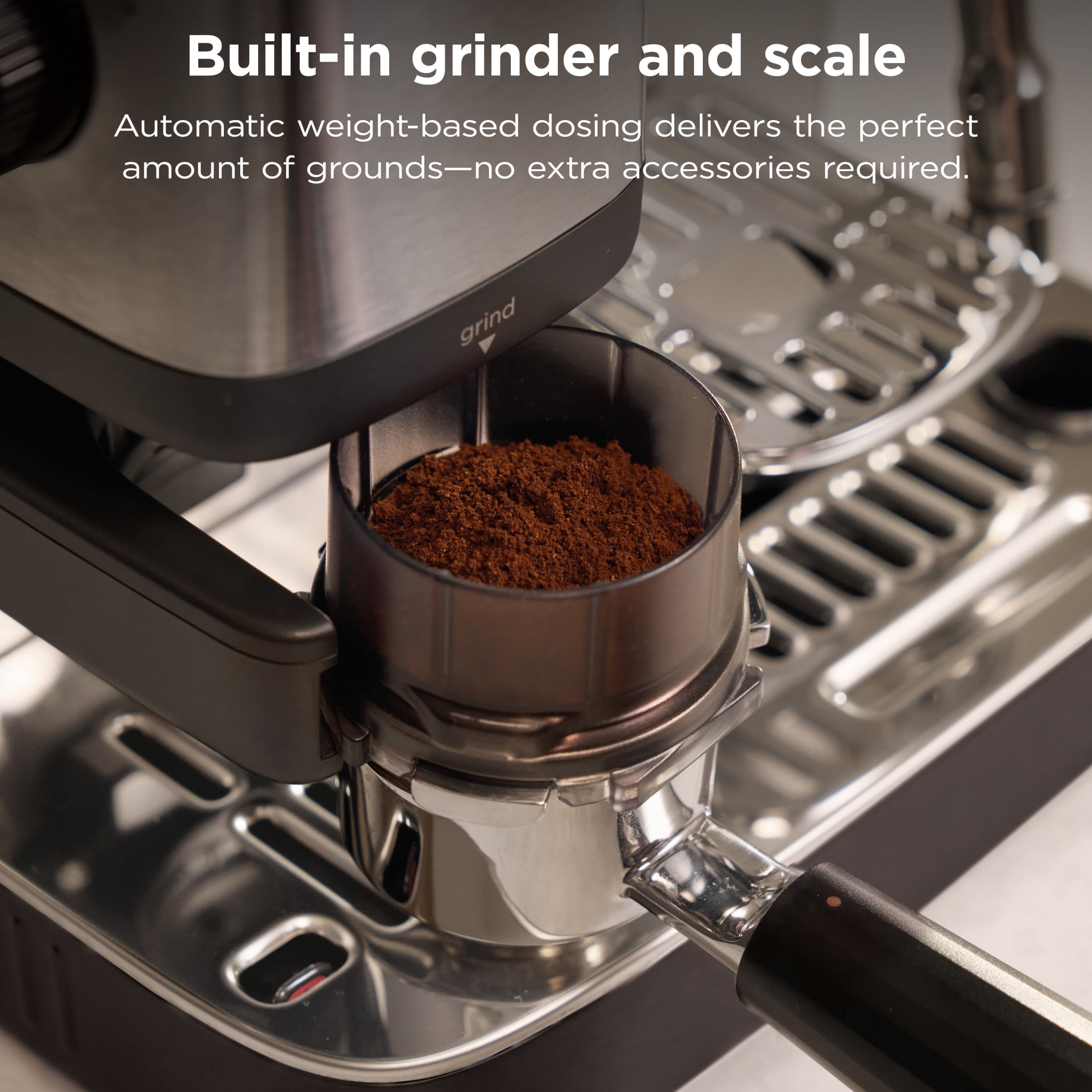Ninja Luxe Café Mini Espresso Machine & Drip Coffee Maker with Built-in Grinder, Precision Scale & Manual Steam Wand for Lattes, Cappuccinos & More, ES301 Black