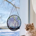 thumbnail image 5 of Stained Glass Window Hanging, Wisteria Flower Sun Catcher for Door Home Decor Purple and Blue Suncatcher Christmas Mother's Day Birthday Gifts for Women Men Mom and Nana, Stained, 5 of 6