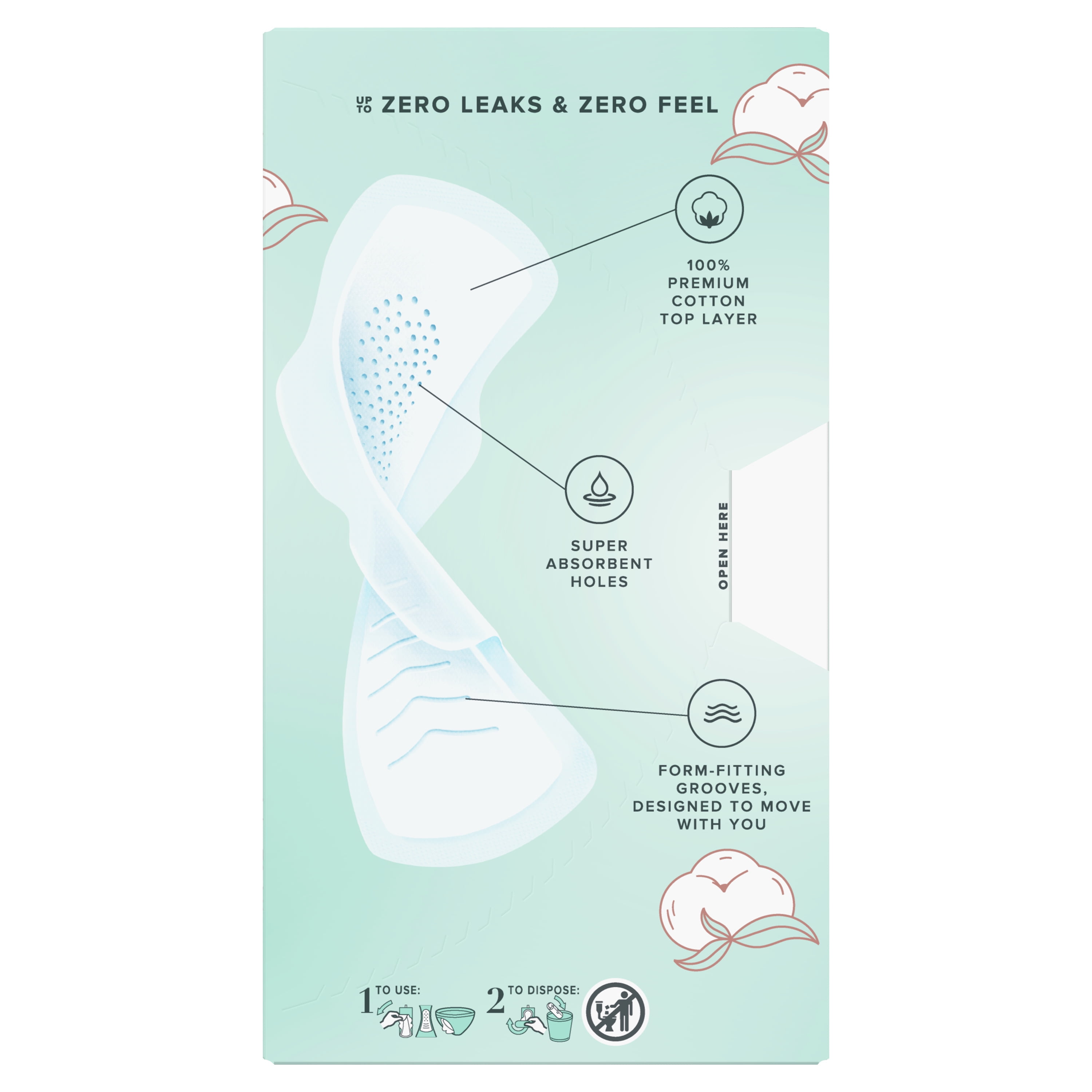Always Pure Cotton Feminine Pads With Wings, Size 1, Regular