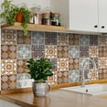 thumbnail image 3 of Mi Alma Removable Vinyl Mexican Blue Orange Backsplash Tile Stickers, 24pcs, 3 of 9