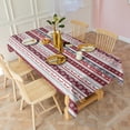 thumbnail image 3 of Red Christmas Folk Pattern Rectangle Tablecloth 60"x120",Waterproof Polyester Rectangle Table Cloth, Wipeable Spillproof Polyester Tablecloth for Dining, Camping, Indoor and Outdoor, 3 of 6