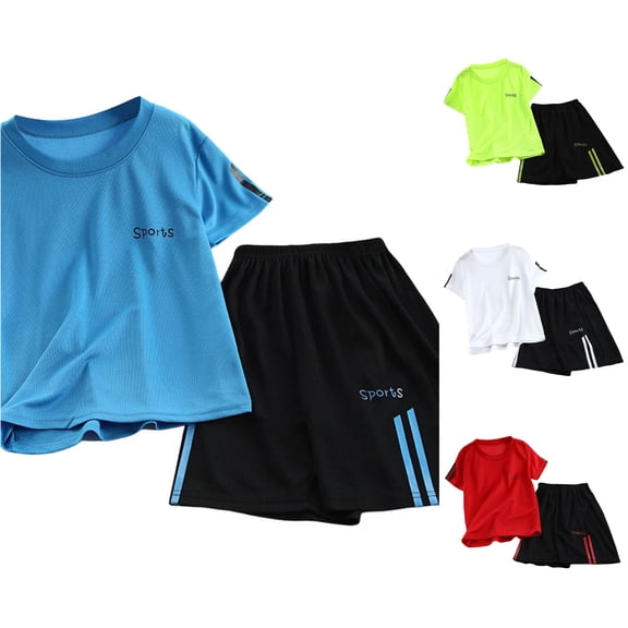 XAOFW Baby Boy Outfits Short Sleeve Letter T Shirt Shorts Kids Toddler Summer Sport Breathable Clothes Sets 18-24 Months