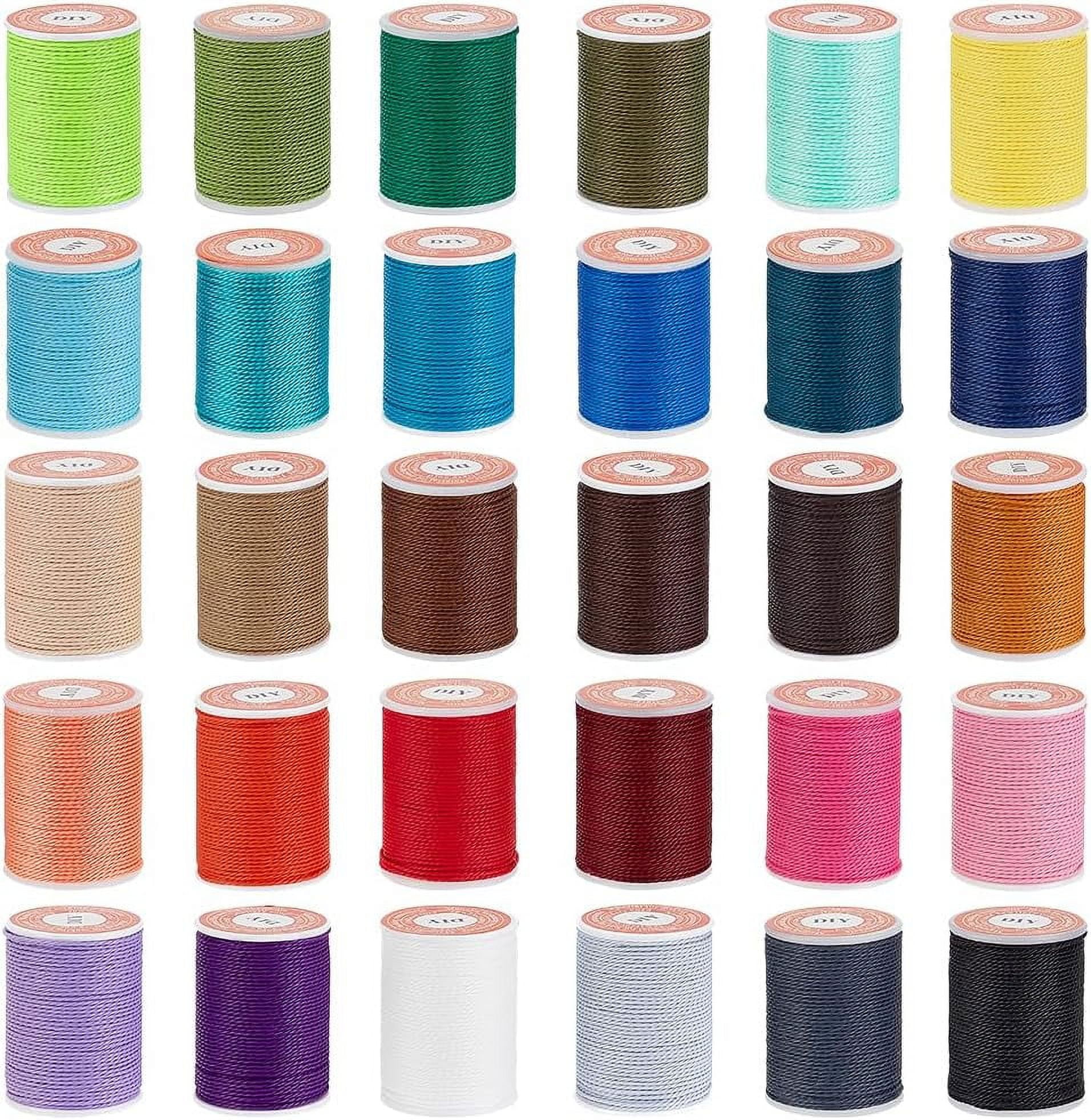 264 Yards/22 Rolls 1mm Waxed Polyester Cord Wax String Cord Twisted Sewing Waxed Thread Stitching Thread Cords Necklace Jewelry Making Friendship Bracelet Mixed Color Waxed Polyester Cord