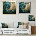 thumbnail image 4 of Designart "Ocean Spiral In Gold And Teal V" Abstract Spirals Floater Framed Canvas Art Print, 4 of 5