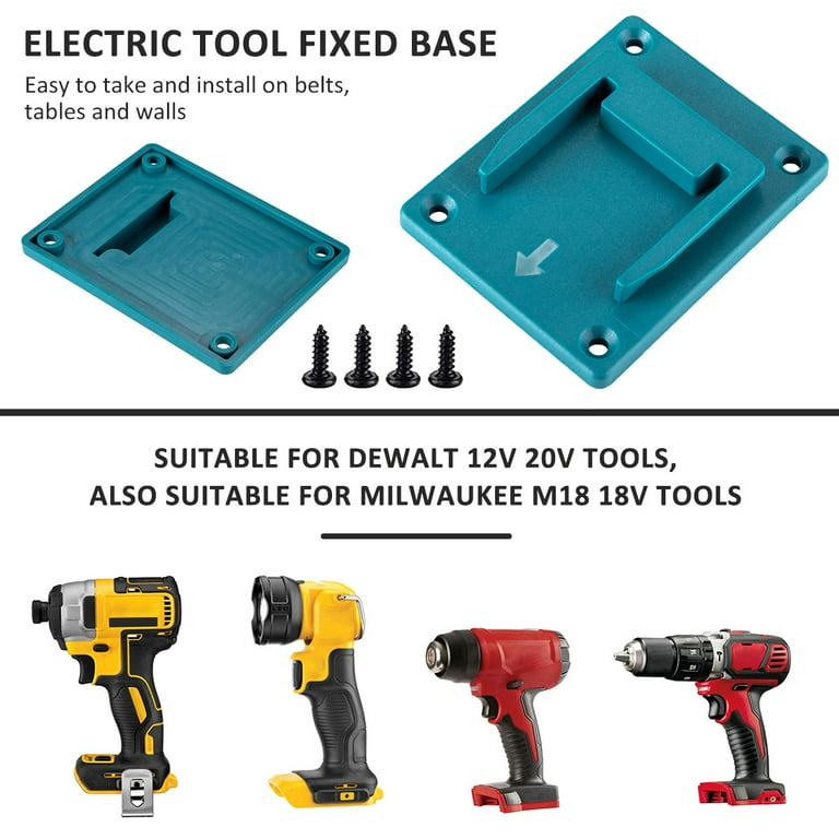 Accessori per attrezzi elettrici 5 Uds Supporto per il montaggio degli attrezzi Utensili elettrici per il supporto plastico della base della batteria Colgador de Herramientas Eléctricas De Alta Resistencia Co Muyoka Hogar