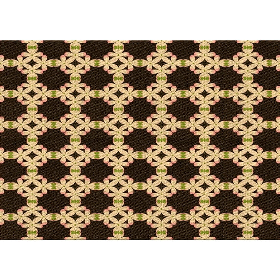 Ahgly Company Indoor Rectangle Patterned Yellow Orange Area Rugs, 5' x 7'