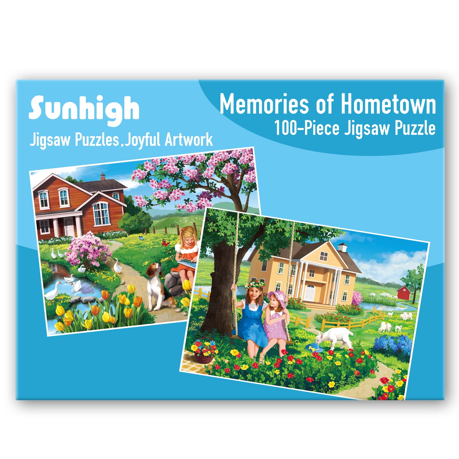 Sunhigh Dementia Puzzles for Elderly, Set of 2-100 Piece Jigsaw Puzzle, Alzheimer’s Products and Activities for Seniors (Beautiful Memories)