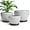 White-black, variant on Ceramic Planters Pots - 10 Inch 8 Inch 6 Inch Plant Pots Indoor with Drainage Holes and Saucers Large Planters Mid-Century Flower Pots Outdoor Set of 3 Black
