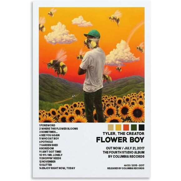 PPHAOSHO Tyler The Creator Flower Boy Album Cover Poster frameless Painting Canvas Wall Posters Art Picture Print Modern Home Decor 8x12inch