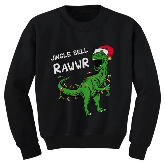 Tstars Boys Unisex Christmas Shirts Gift Christmas Pullover for Kids Jingle Bell Rawr T Rex Santa Kids Family Holiday Shirts Xmas Party Christmas Gifts for Boy Toddler Kids Birthday Gift Sweatshirt