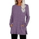 thumbnail image 1 of HongQid Womens Sweaters Crewneck Long Sleeve Shirts with Pockets Fall Outfits 2025 Fashion Winter Clothing Side Slit, 1 of 5