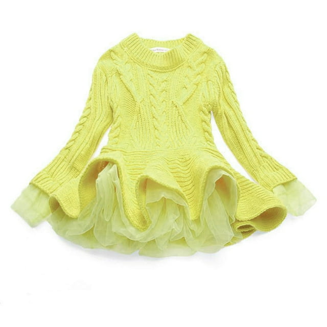 WEAIXIMIUNG Pull Noir pour Tout-Petits Enfants Filles Bébé Pull Tricoté Robe d'Hiver Crochet avec Pull