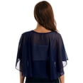 thumbnail image 2 of Kaerm Women's Soft Chiffon Shawl Wraps Sheer Shrug for Evening Dress Wedding Cape Cover Up Navy Blue One Size, 2 of 6
