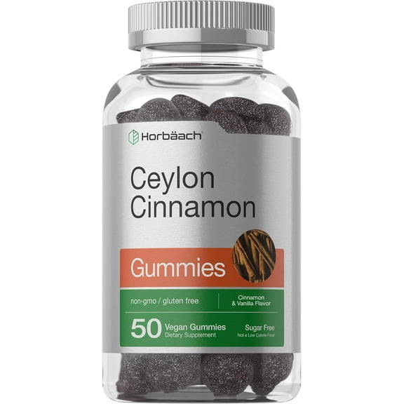 Ceylon Cinnamon Gummies 2000mg | 50 Count for Men and Women | Cinnamon & Vanilla Flavor | by Horbaach