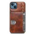 thumbnail image 2 of Dteck iPhone 13 Leather Case with Card Slot Card Holder Ultra Slim Thin Scratch Resistant Non-Slip Shockproof Case For iPhone 13,Brown, 2 of 6