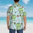 thumbnail image 6 of Easygdp Cute Floral Frog Men's Hawaiian Shirts Print Lapel Short Sleeve for Beach, vacation, party, casual occasions - X-Large, 6 of 9