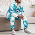 thumbnail image 7 of Susaid Northern Lights Print Pajamas Set Mens Pajamas Long Sleeve Loungewear Two-Piece Sleepwear Button-Down Pjs Set,2PJSMedium, 7 of 7