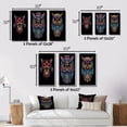 thumbnail image 4 of Designart "Psychedelic Owl Portrait Vibrant and Mysterious II" Animals Owl Framed Wall Art Set Of 3 - Blue Owl Frame Gallery Wall Set For Home Decor, 4 of 6