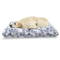 thumbnail image 1 of Vintage Pet Bed, Twig Posy Flowers Monochromatic Silhouette Damask Image, Chew Resistant Pad for Dogs and Cats Cushion with Removable Cover, 24" x 39", Violet Blue and White, by Ambesonne, 1 of 4