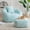 Light Blue, variant on LQLI Bean Bag Chair for Adults, Faux Fur Upholstered Beanbag Chair with Shell-Shaped Design, Comfy Bean Bag Sofa with Pillow and Footstool, Floor Sofa Chair for Bedroom