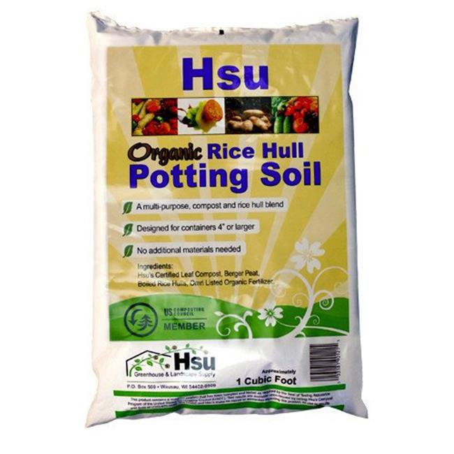 HSU Growing Supplies 5014707 1 cu. ft. Organic Rice Hull Potting Soil
