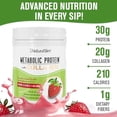 thumbnail image 3 of NaturalSlim Proteína Metabólica en Polvo con Colágeno Fresa - Proteína de Colágeno Hidrolizado en Polvo para Cabello, Piel, Huesos, Articulaciones y Metabolismo - Mezcla de Batido de Reemplazo de Comi, 3 of 5