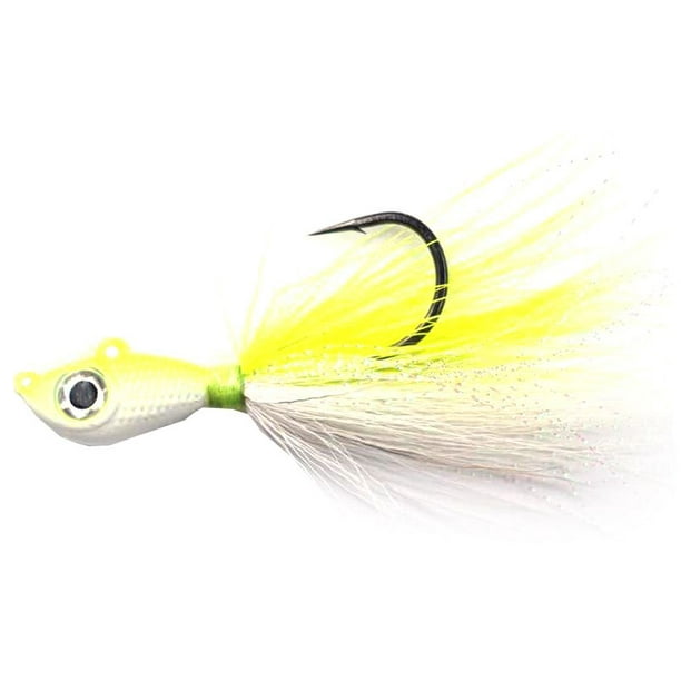 Mustad Big Eye Bucktail Jig White/Chartreuse - Walmart.com - Walmart.com