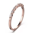 thumbnail image 2 of 0.28ct Marquise Shape Diamond Moissanite Wedding Band 18K Rose Gold Over Silver, 2 of 4