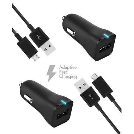 Ixir HTC One (E8) Charger Micro USB 2.0 Cable Kit by Ixir - (Car Charger + Cable) True Digital Adaptive Fast Charging uses dual voltages for up to 50% faster charging!
