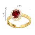 thumbnail image 3 of Gold Over Sterling Silver with Natural Garnet and White Topaz Halo Ring, 3 of 3