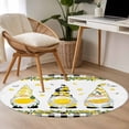 thumbnail image 4 of Small Round Rug 3Ft Washable Non-Slip, Lemon Gnomes Circle Area Rugs for Living Room Bedroom, Farmhouse Botanical Fruits Black Plaid Indoor Floor Mats Carpet Runner for Home Decor, 4 of 8