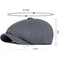 thumbnail image 2 of CoCopeaunts Newsboy Hats for Men Spring Autumn Winter Hat Solid Plain Artist Painter Beret Hat Adjustable Octagonal Newsboy Cap, 2 of 7