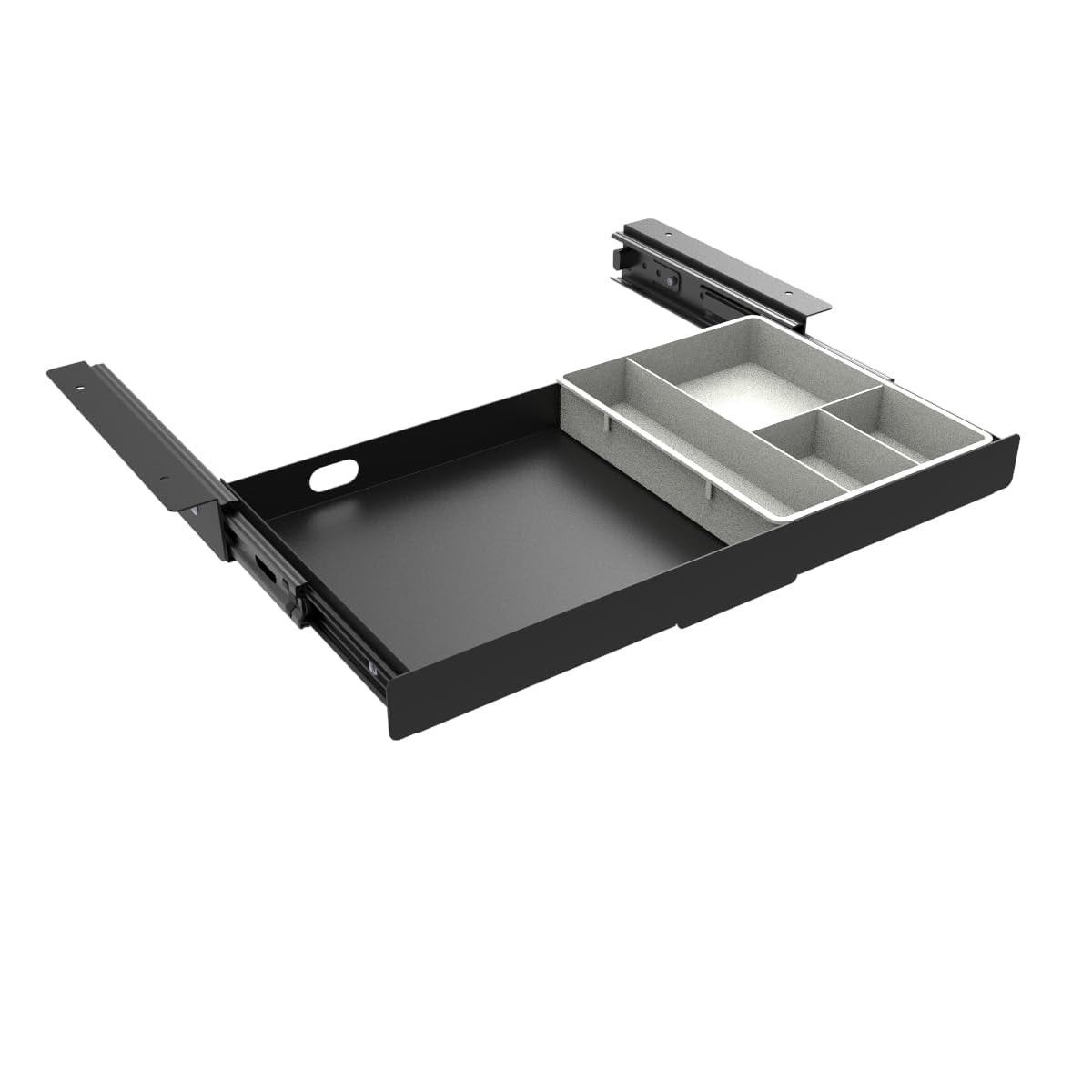Under Desk Slide Out Pencil Drawer  Storage Organizer 15 Inch Wide Ball-bearing Slides Black (8x14.4 Inch)