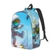 thumbnail image 1 of Disketp Astronaut Tropical Dolphin print Canvas Backpack Lightweight Travel Daypack Student Rucksack Laptop Backpack-, 1 of 5