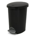 thumbnail image 2 of (2 pack) Sterilite Small Bathroom Trash Can, 2.6 Gallon Plastic Garbage Bucket Bin with Step Lid, Black, 2 of 13