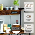thumbnail image 5 of Walsunny Bakers Rack for Kitchen with Power Outlet, Coffee Cart and Microwave Stand with Shelves Vintage Brown, 5 of 9