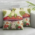 thumbnail image 3 of Nawypu Frog Print Pillow Cases Cushion Covers Decor Throw Pillow Covers Frog Mushrooms Decorative Throw Pillowcases forBotanica Cute Mushroom Decor Beige Red Cushion Cases, 3 of 5