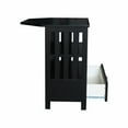 thumbnail image 4 of Solid Wood TV Stand with Shelves and Drawer in Black - 28.9" Height, 4 of 11
