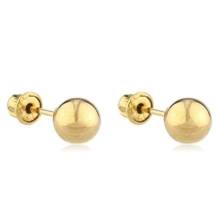 Ultimatecollectionnyc 14k Gold Ball Earring Studs With Bolita 14k Gold Ball Earring Studs With Bolita Backs 3mm To 8mm Available