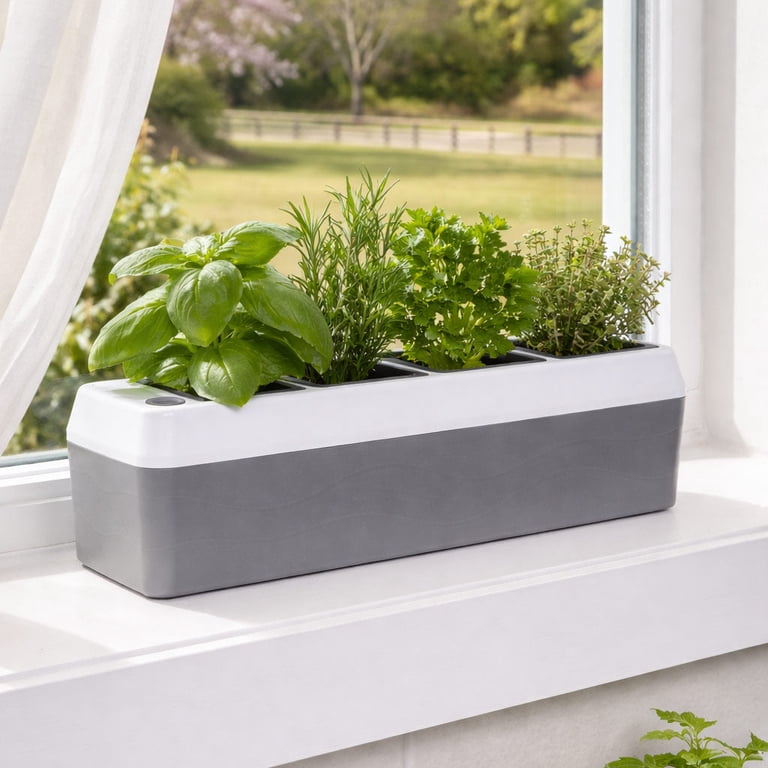 Lakeside, Windowsill Herb Planter, Self Watering, 4-Tray Indoor Garden -  Walmart.com