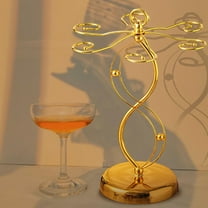 Clearance Wine & glass racks Countertop Wine Glass Holder Wine Glass Holder With 6 Hooks Countertop Freestanding Stemware Drying Rack Tabletop Glasses Display Stand Gold