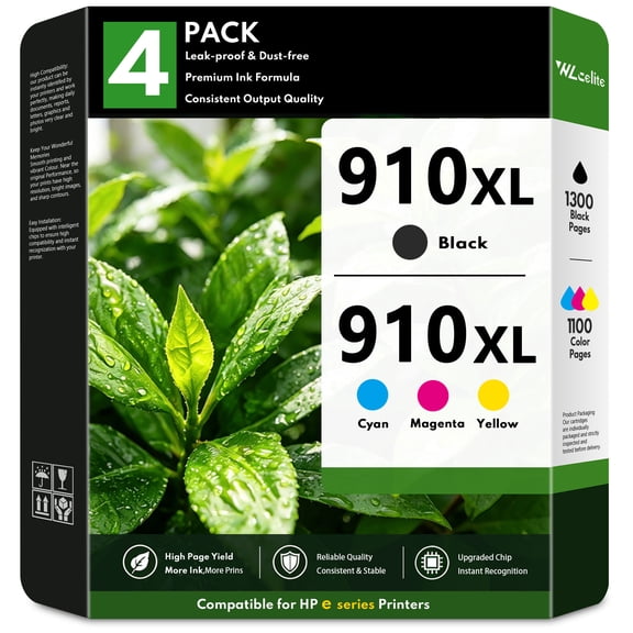910 XL Ink Cartridge Combo Pack Compatible for HP910 910XL Ink Cartridges for OfficeJet 8015e 8020 Pro 8022 8035 8010 Printers Ink 910(4 Pack)