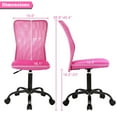 thumbnail image 7 of YRLLENSDAN Armless Office Chair with Wheels, Adjustable Ergonomic Desk Chair, Mesh Rolling Computer Chairs, Home Bedroom Study Student Adults, Pink, pack of 3, 7 of 7