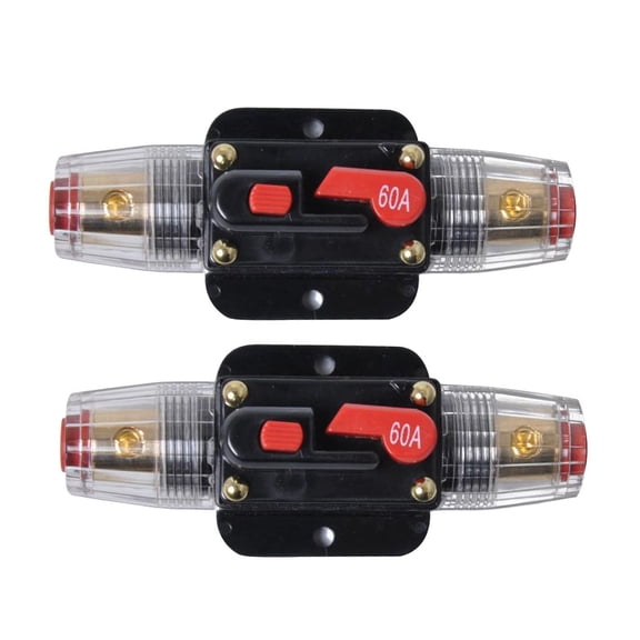 Dickly 2 Pieces. 60A Automatic Fuse Holder Fuse Holder Bracket Automatic 12V-24V DC