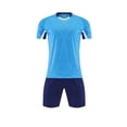 thumbnail image 6 of Amidoa Boys Summer Athletic 2 Piece Outfits Performance CrewNeck Short Sleeve and Elastic Waist Active Casual Short Kids Clothing Set Blue Size XS, 6 of 6