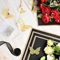 thumbnail image 5 of Juego de 20 Hojas de Papel de Regalo para Ramo de Flores, Papel de Regalo Floral, Suministros de Floristería con 48 Piezas de Mariposas Doradas 3D, 5 of 5