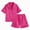 H129-Hot Pink, variant on TOWED22 Girls Pajama Set Short Sleeve Button Down Silky Satin Girls PJS Kids Sleepwear Summer Nightwear Loungewear Set,12-13 Y