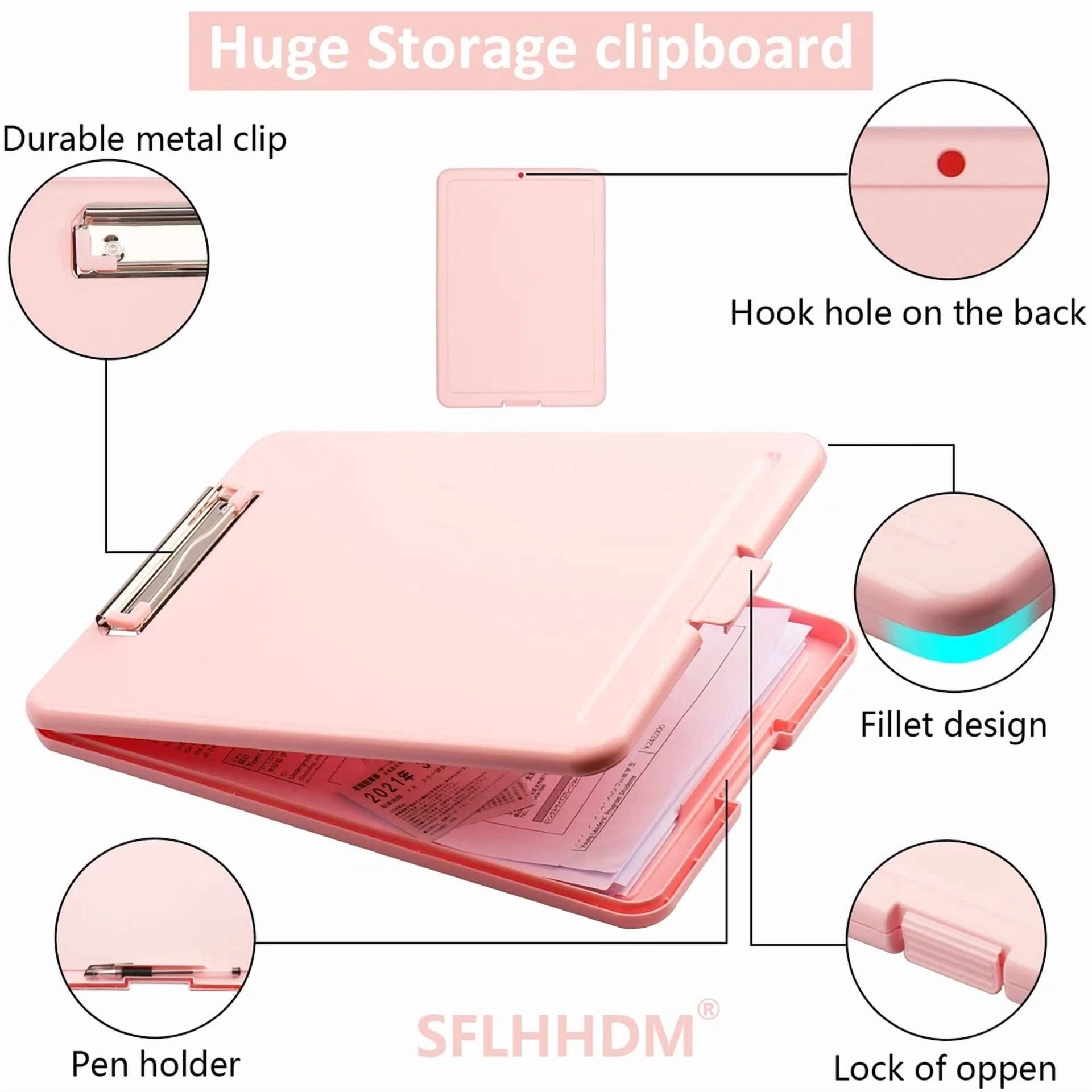 A4 Clipboard File Cover Folder Folio Clip File Clamp Binder Organizer Case Pink