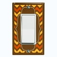 thumbnail image 1 of Metal Light Switch Plate Outlet Cover Brown Orange Chevron Frame Wallpaper WAL041, 1 of 13