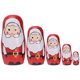 thumbnail image 1 of EeaseMX 5 muñecas rusas Matrioska de madera pintadas con diseño de Papá Noel, 1 of 7
